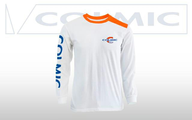 T-SHIRT LONG/SLEEVES: WHITE/ORANGE