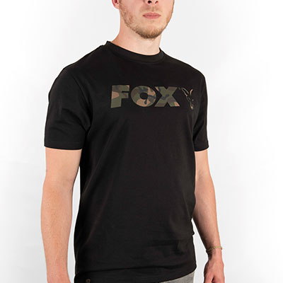 Fox Black/Camo Chest Print T-Shirt